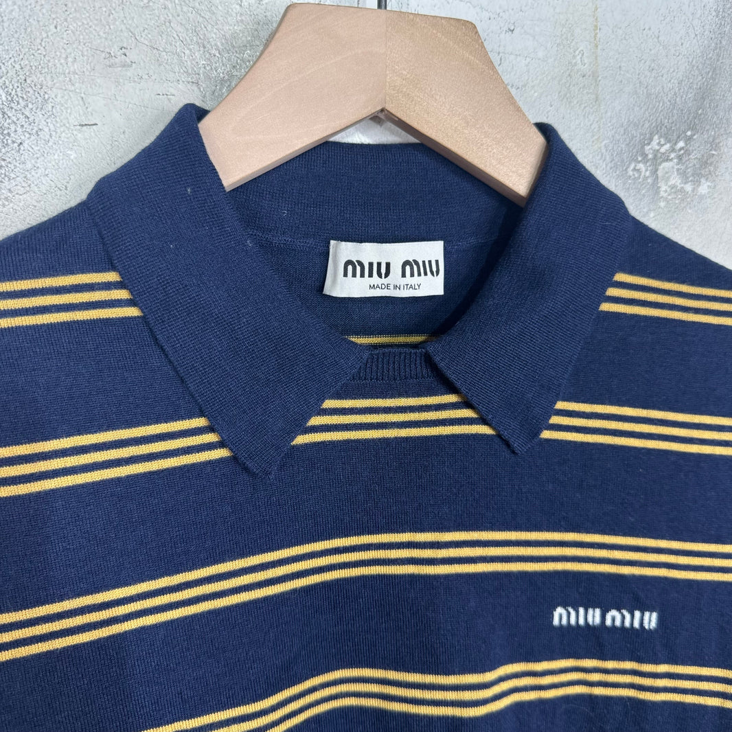 Miu Miu Striped Knitted Polo