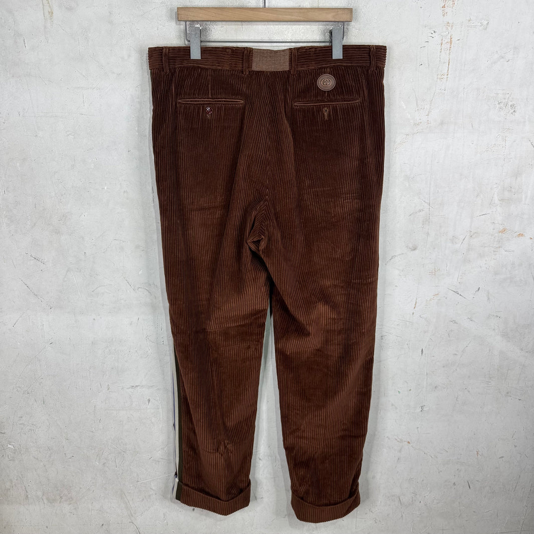 Gucci Brown Corduroy Striped Trousers