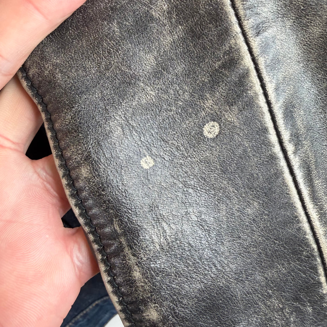 Dsquared Hybrid Leather/Denim Jacket Hoodie