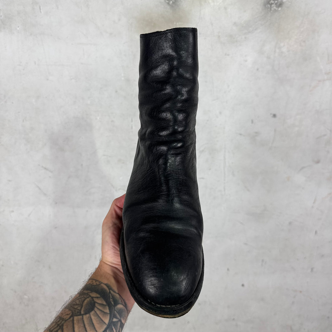 Guidi Black Leather Back Zip Boots