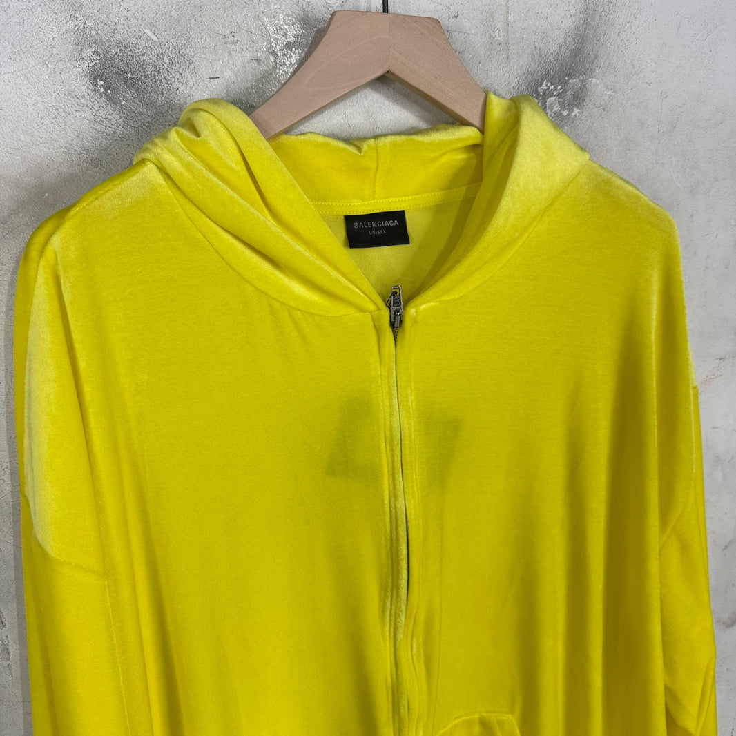 Balenciaga Yellow Velour Hoodie