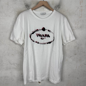 Prada Stencil Embroidered Logo T-Shirt