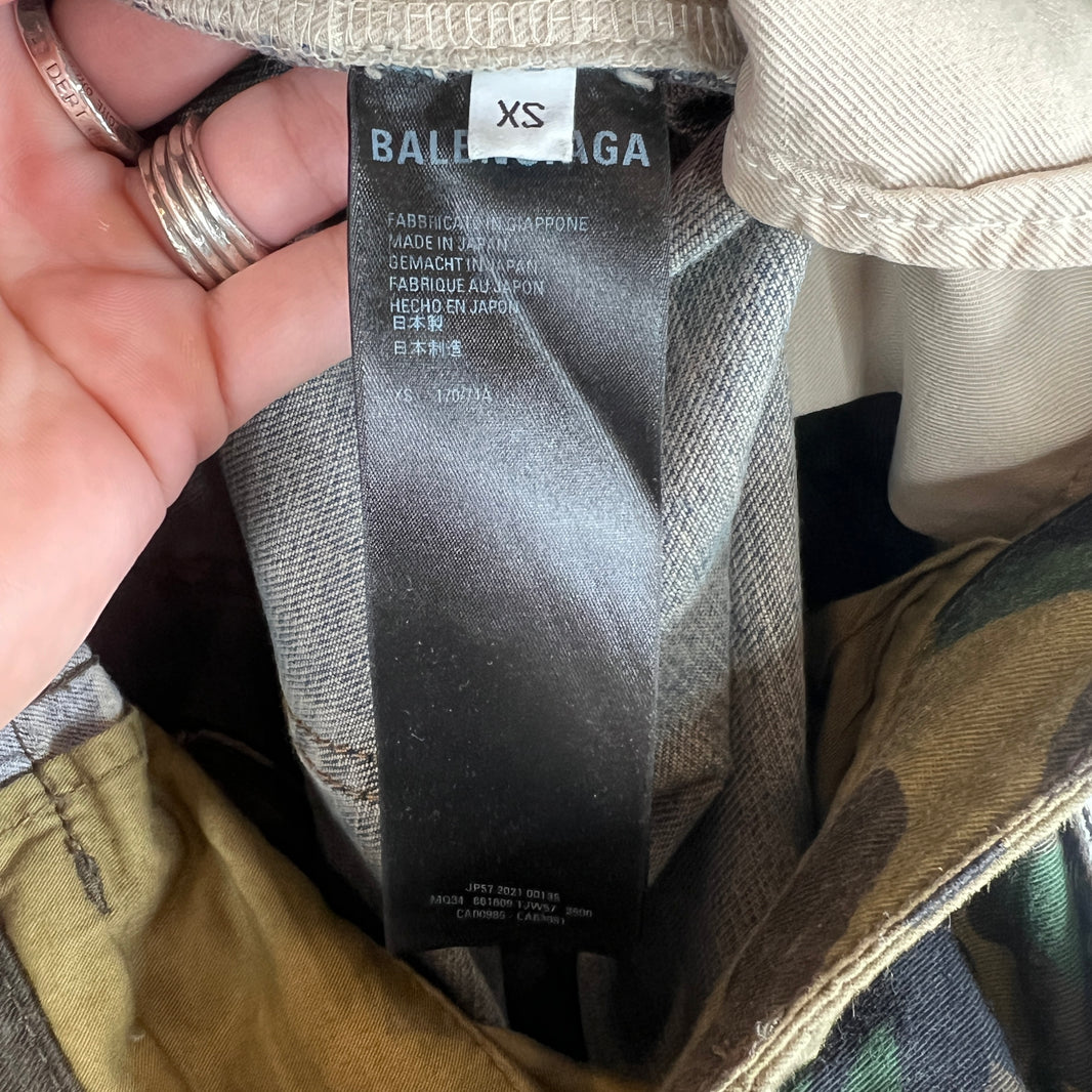 Balenciaga Camo Double Layer Denim Jeans