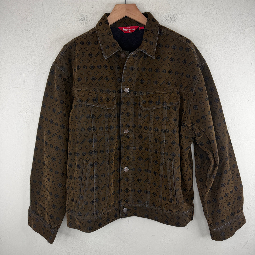 Supreme Monogram Velvet Trucker Jacket