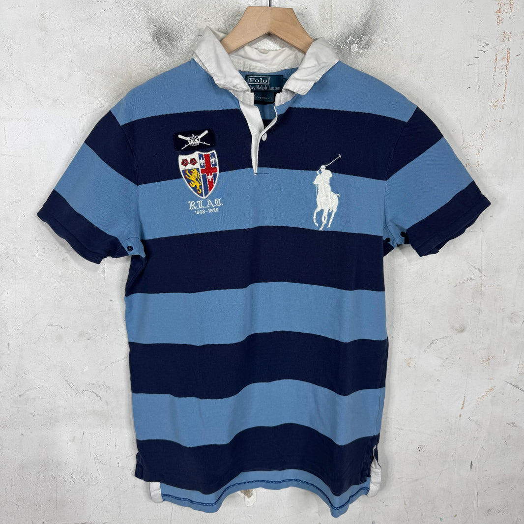 Ralph Lauren Blue Striped Crest Big Pony Polo