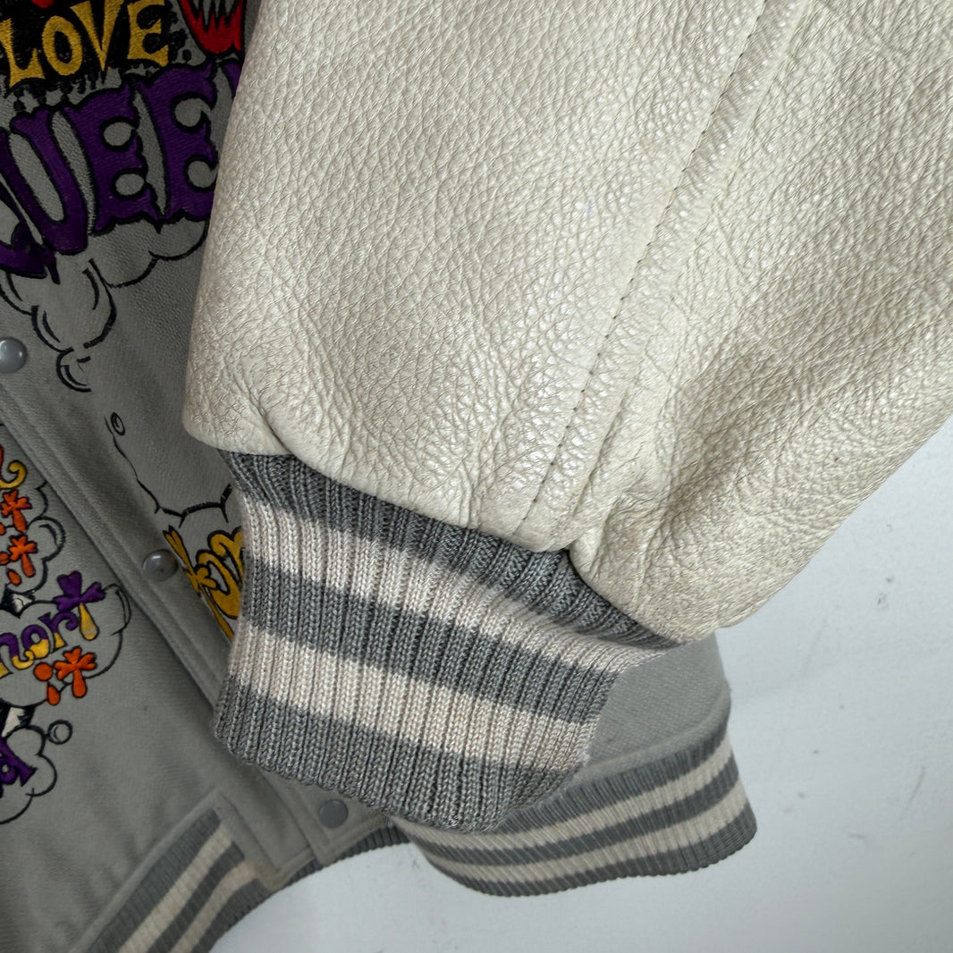 Hysteric Glamour Gray Embroidered Varsity Jacket