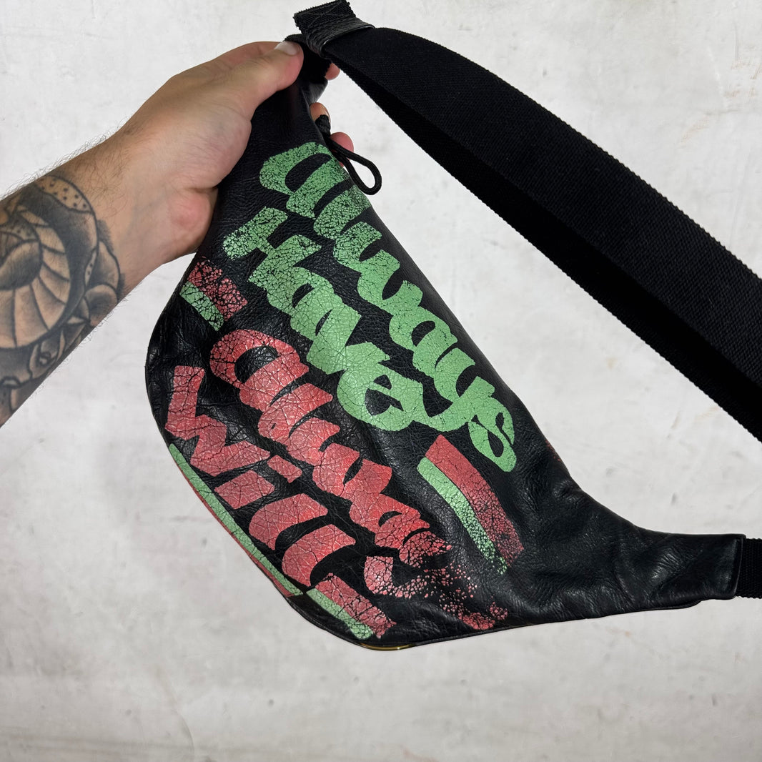 Balenciaga Smoked Leather Grafitti Waist Bag