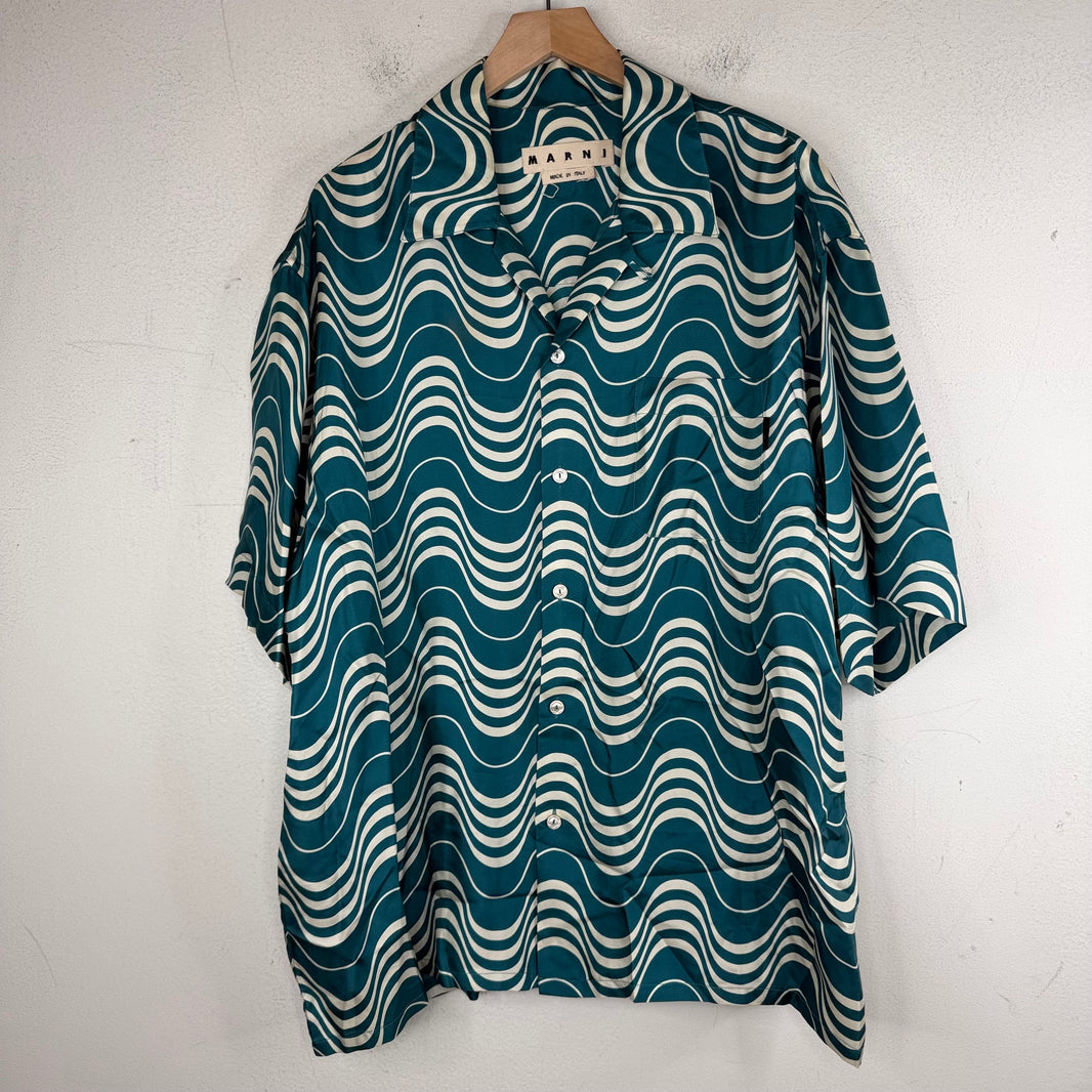 Marni Blue Wavy Shirt