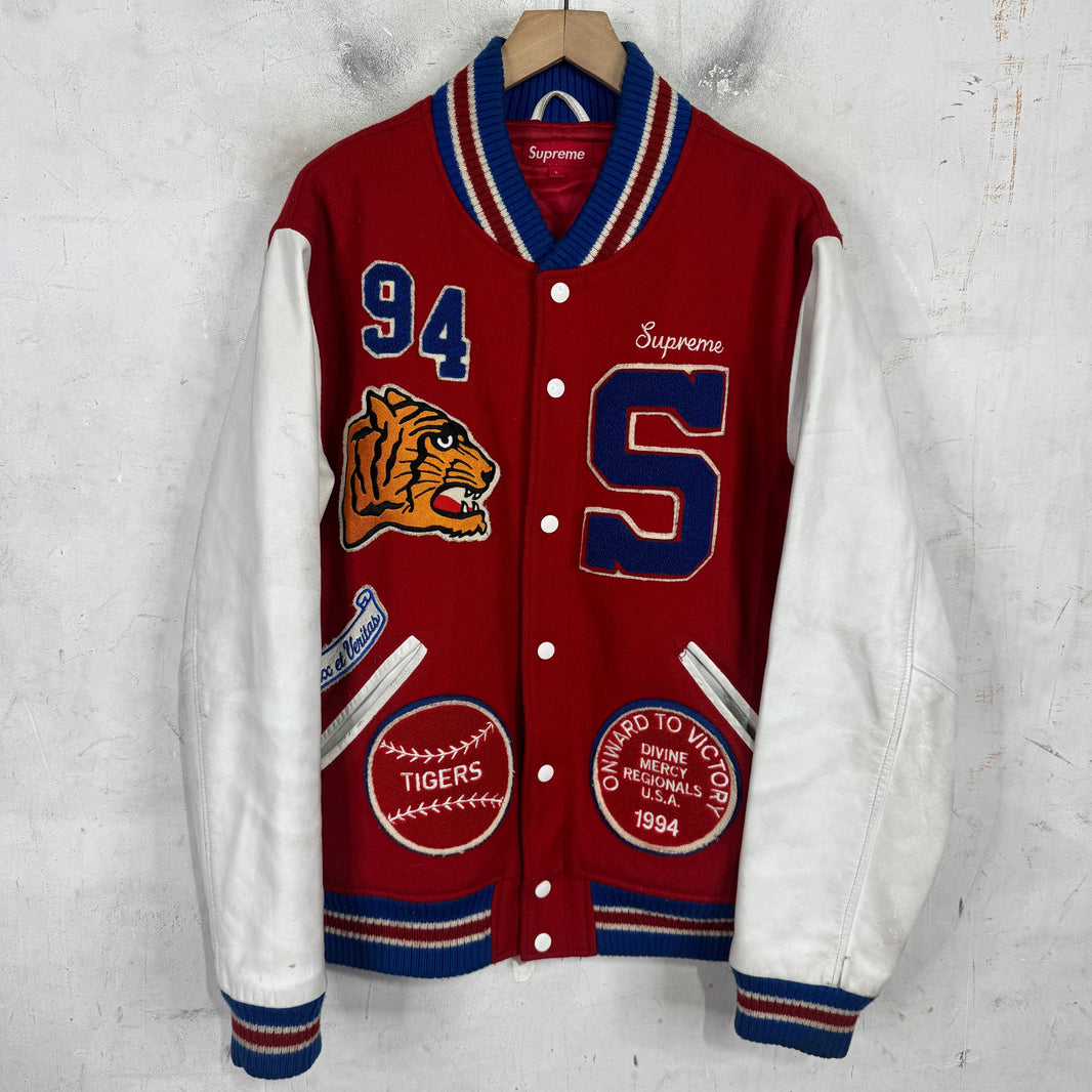 Supreme Red Tiger Varsity Jacket