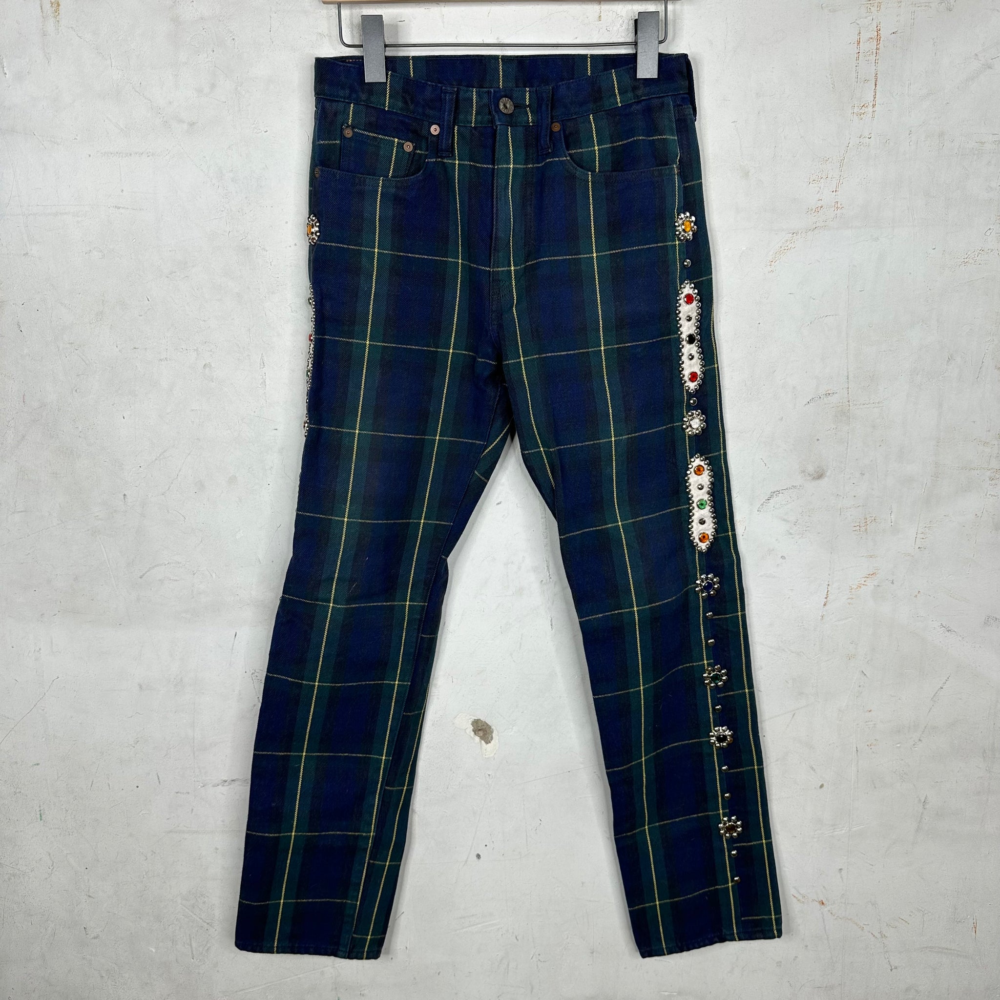 Kapital Plaid Jeweled Trousers