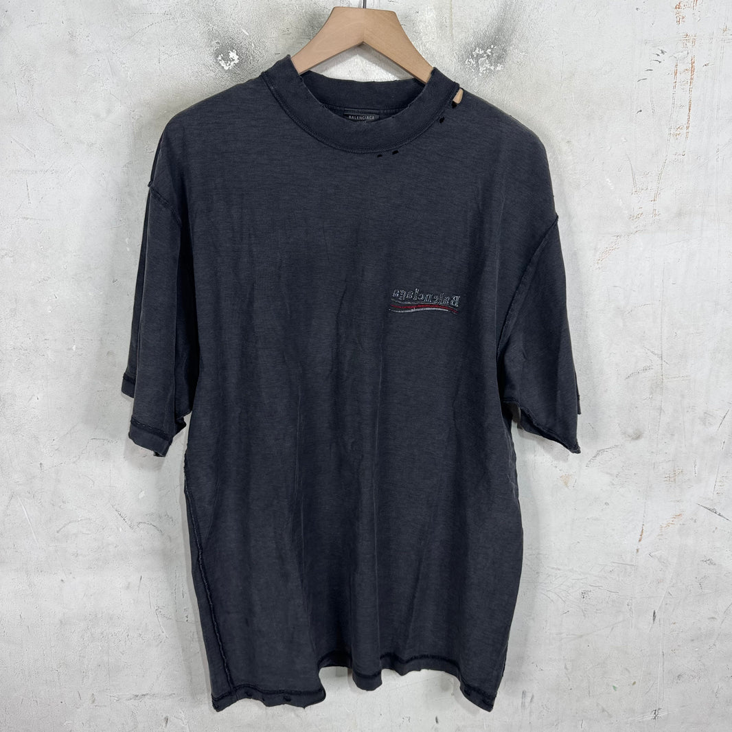 Balenciaga Inside Out Distressed Campaign T-Shirt
