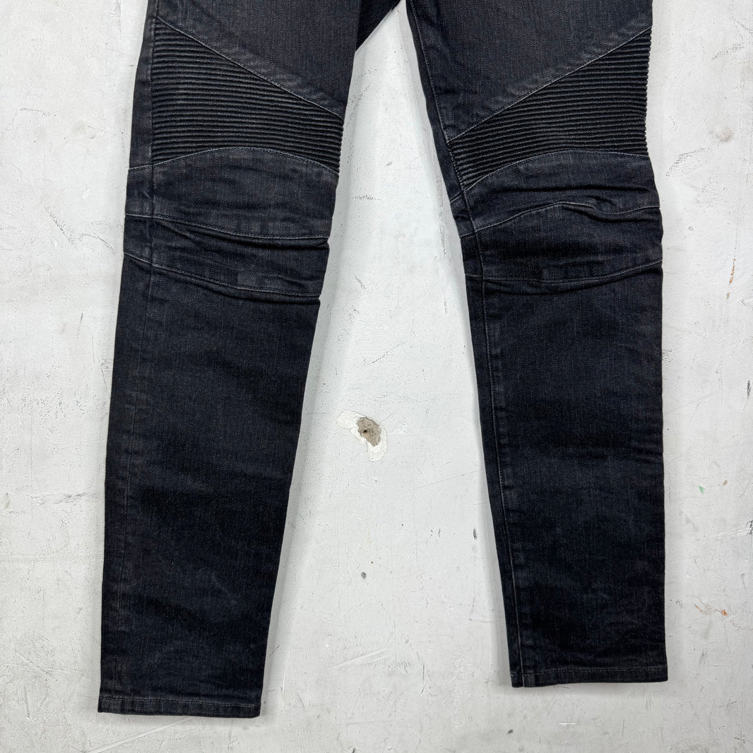 Balmain Dark Grey Biker Jeans