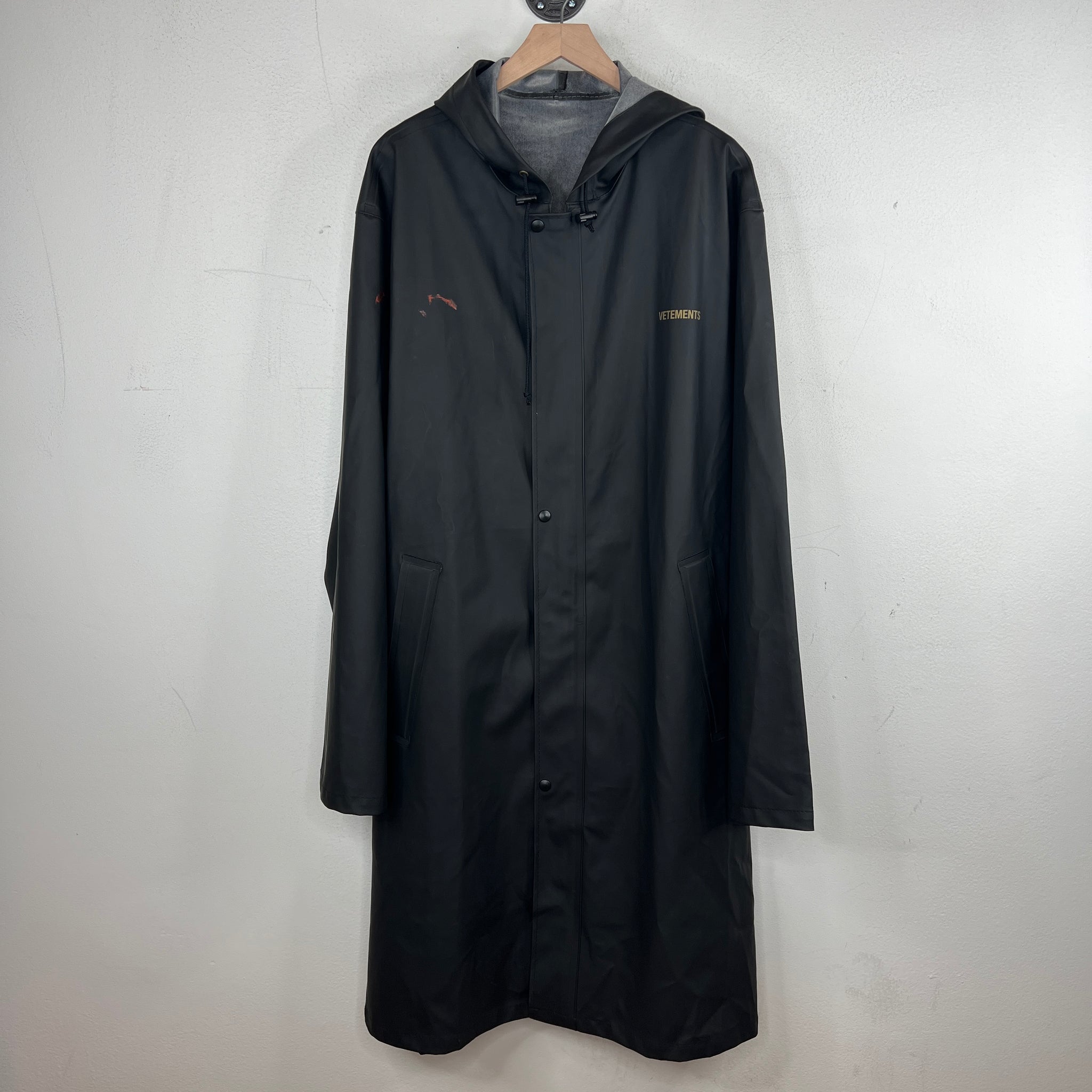 VETEMENTS Black PVC Trench Coat