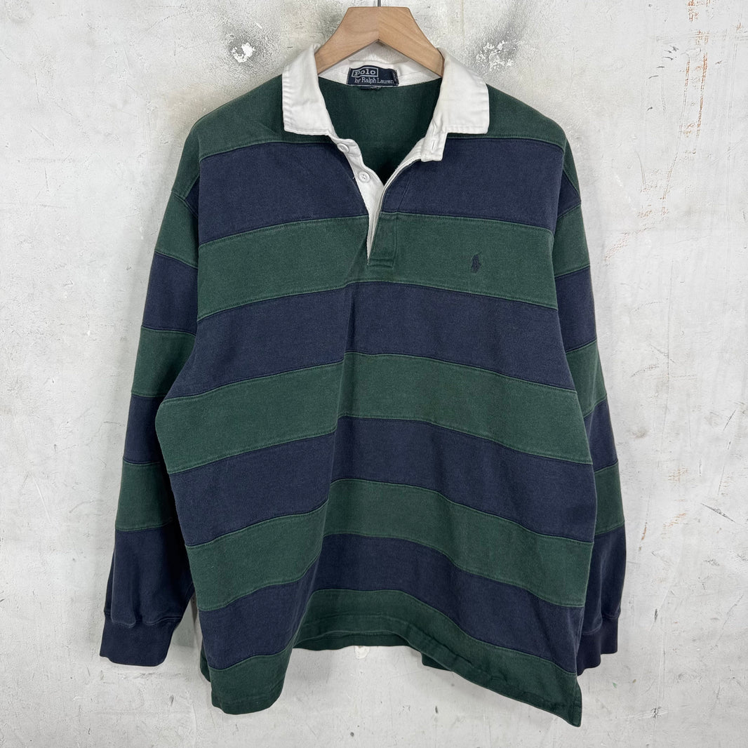 Ralph Lauren Green/Navy Striped Rugby