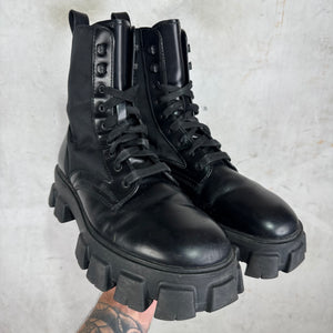 Prada Leather Nylon Monolith Boots