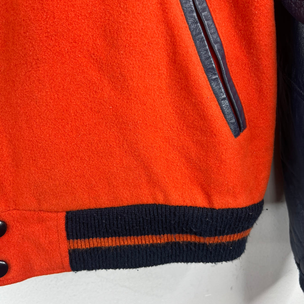 Stussy Big 4 Orange/Navy Varsity Jacket