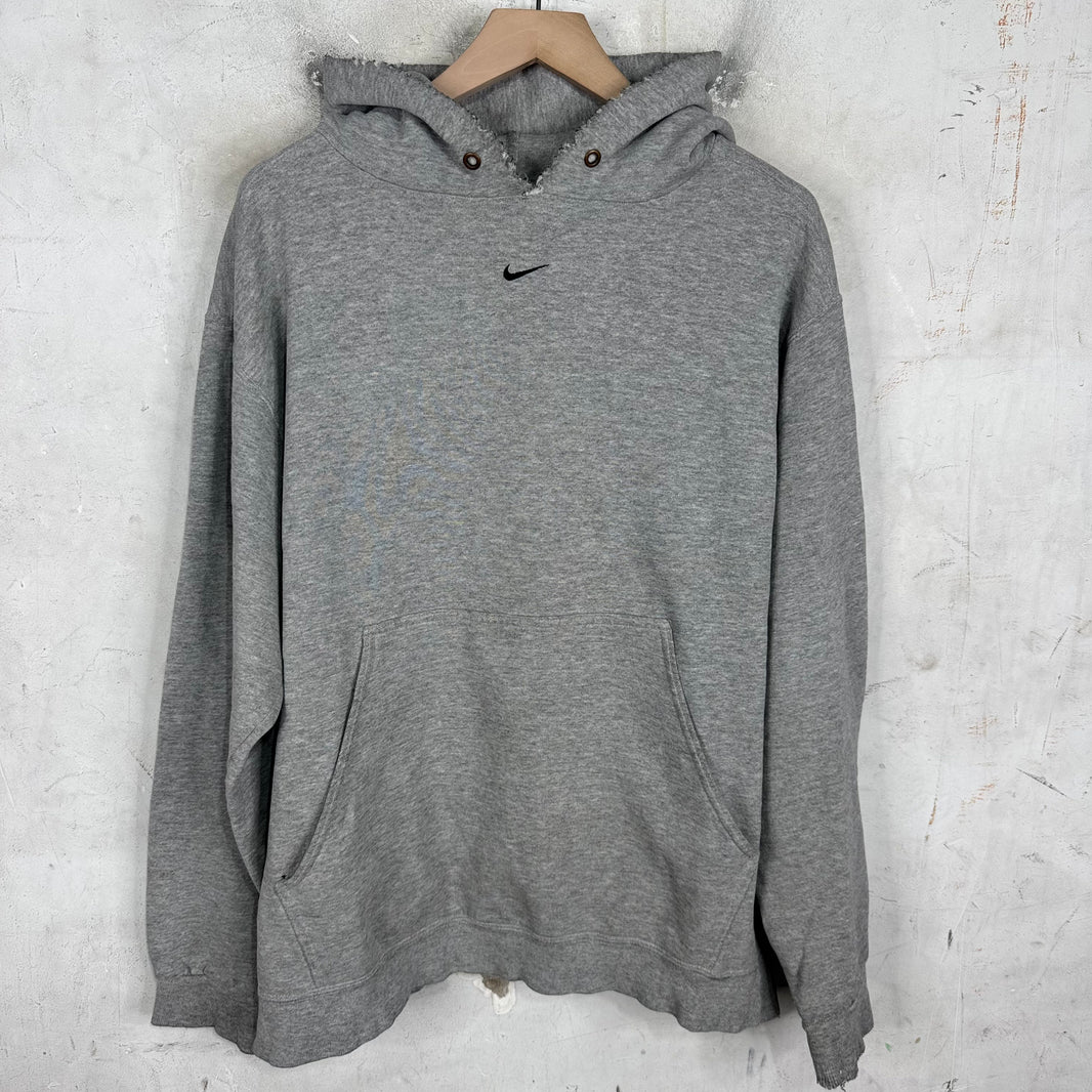Vintage Grey Smoked Center Swoosh Hoodie