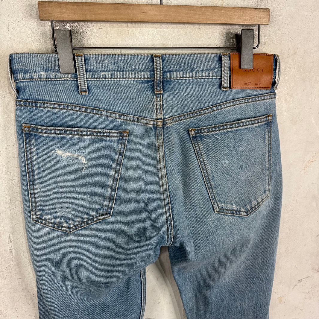 Gucci Release Hem Distressed Jeans