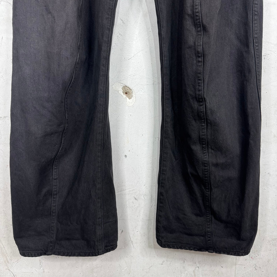 Helmut Lang Front & Back Seam Black Denim Jeans