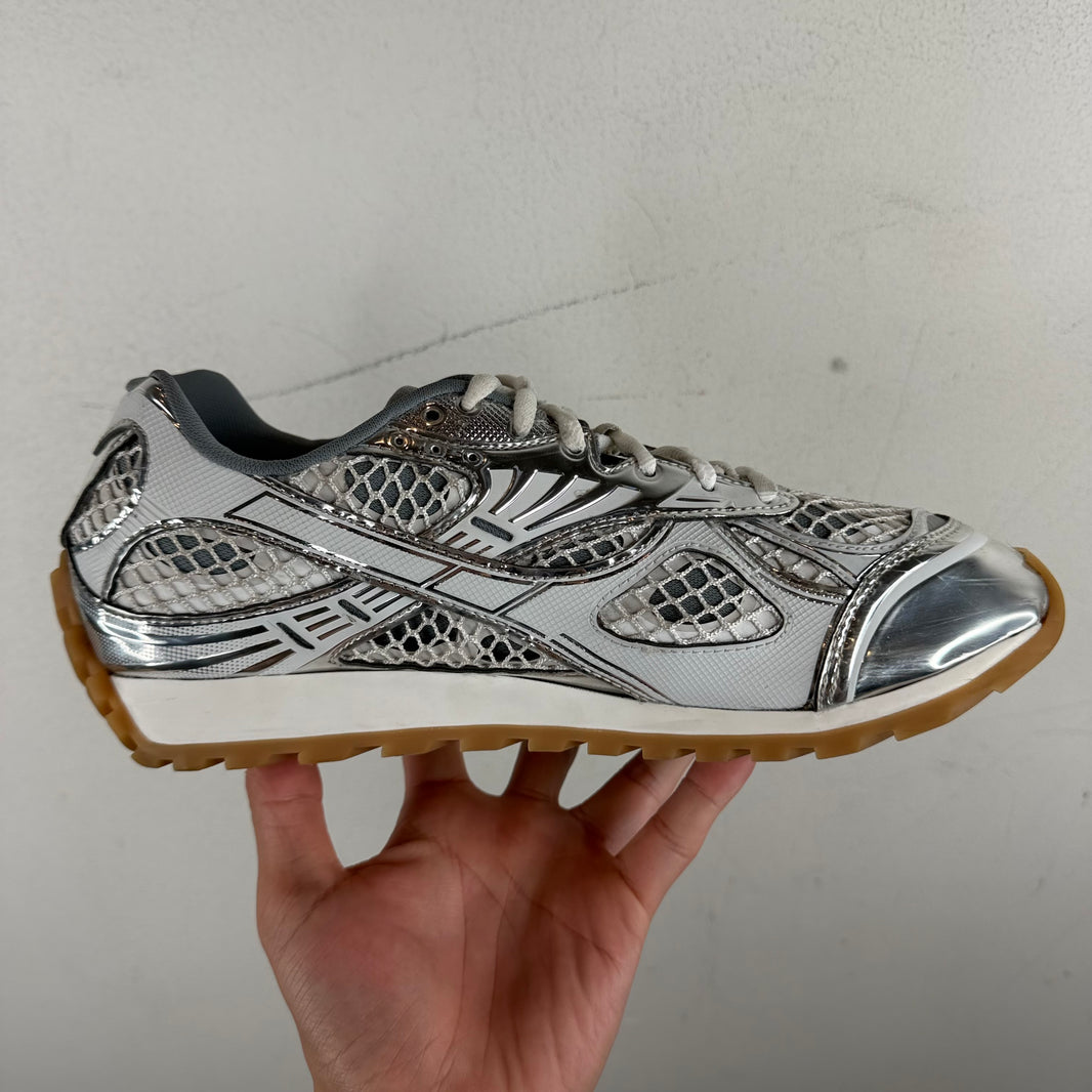 Bottega Veneta Silver/White Orbit Sneakers