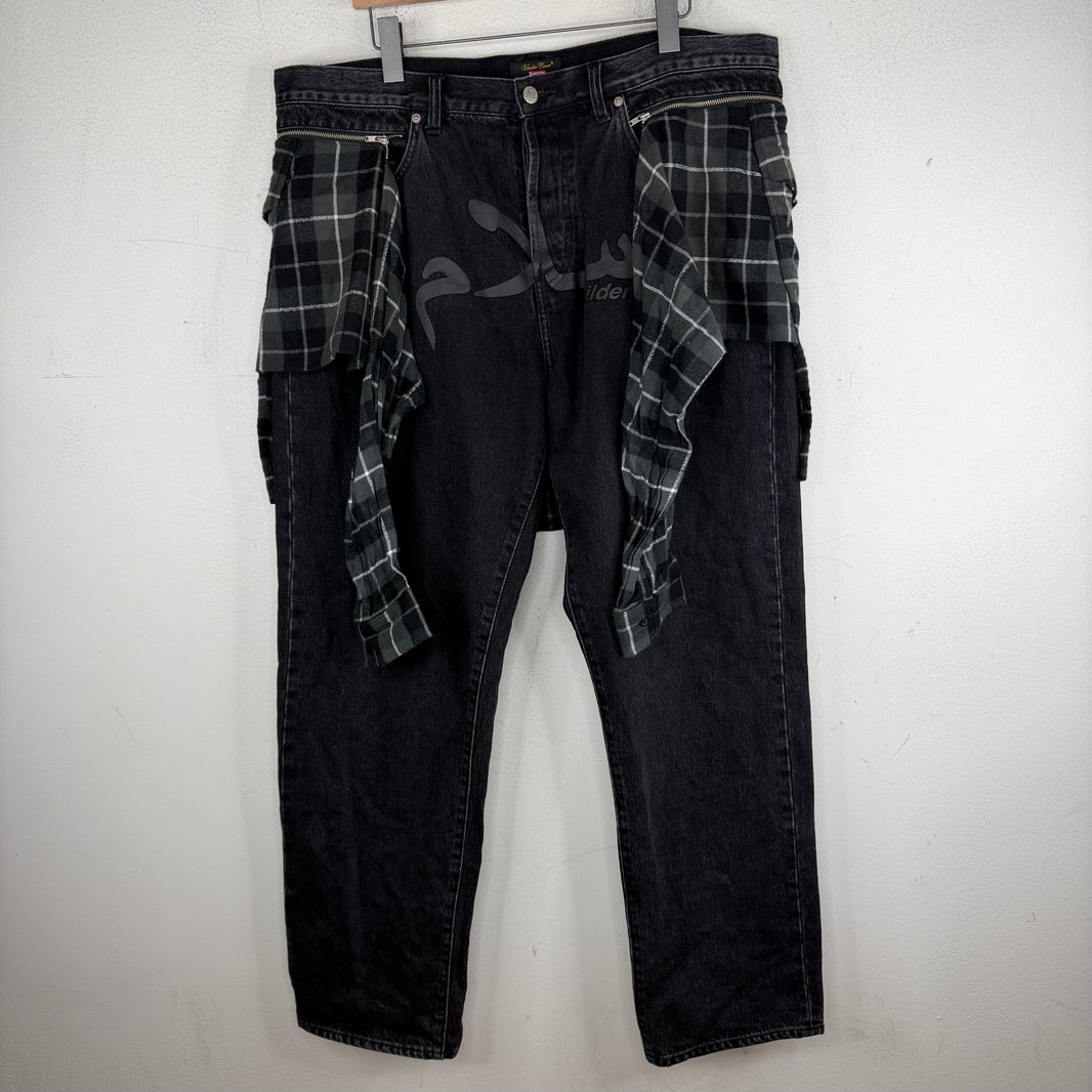 Supreme Undercover Black Layered Flannel Jeans
