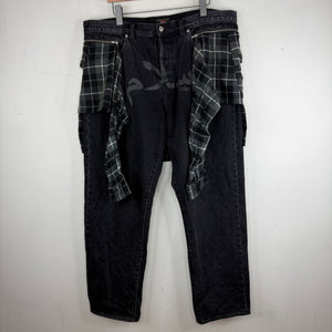 Supreme Undercover Black Layered Flannel Jeans