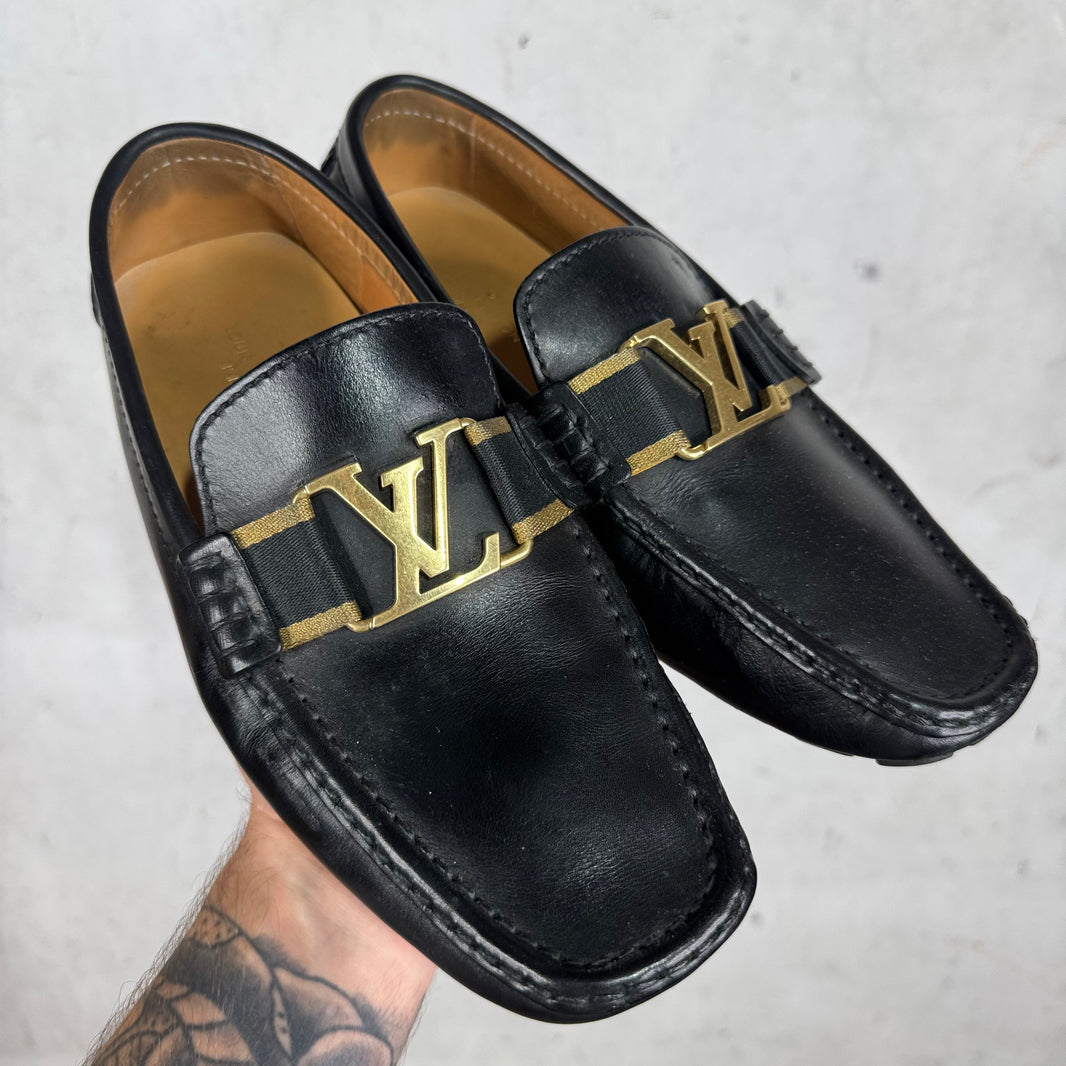Louis Vuitton Gold Buckled Driver Shoes