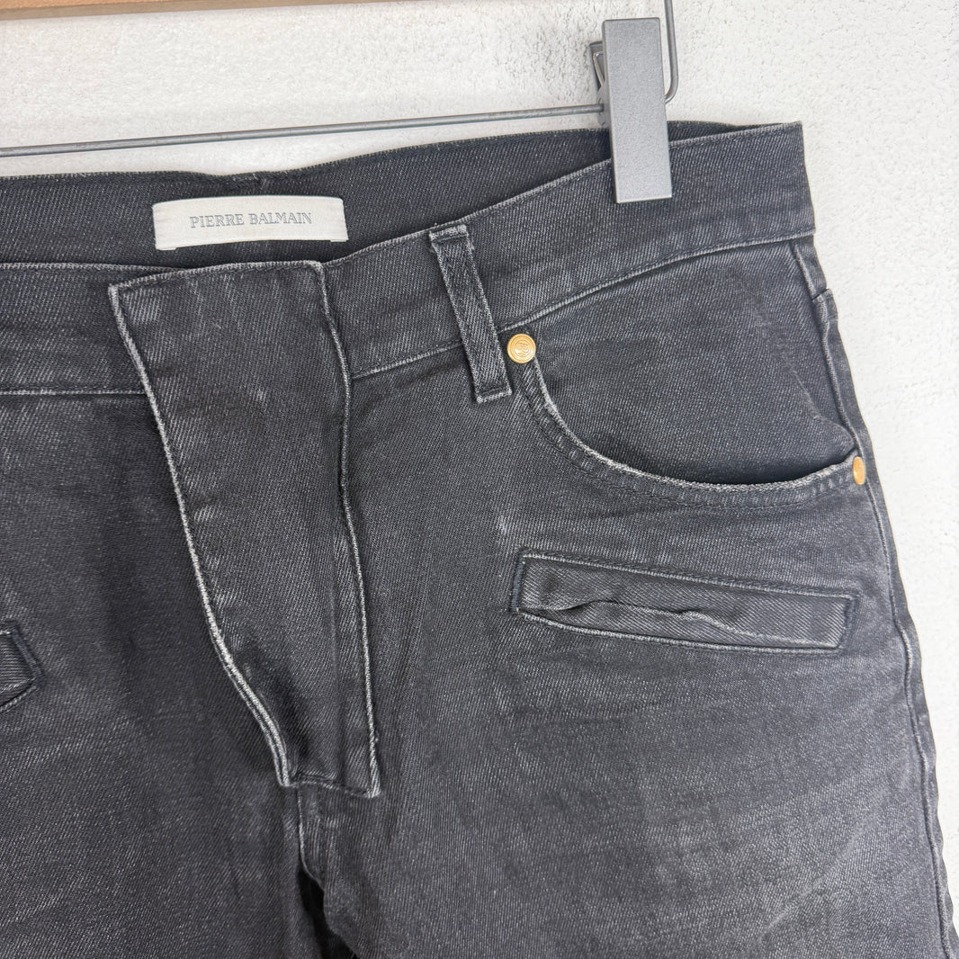 Pierre Balmain Black Skinny Biker Jeans