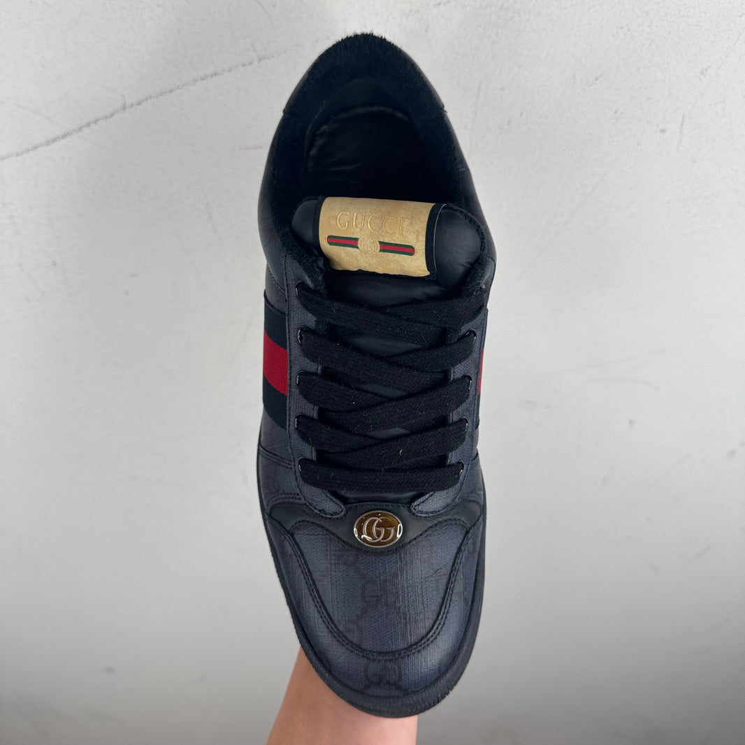 Gucci Navy Monogram Screener Sneakers