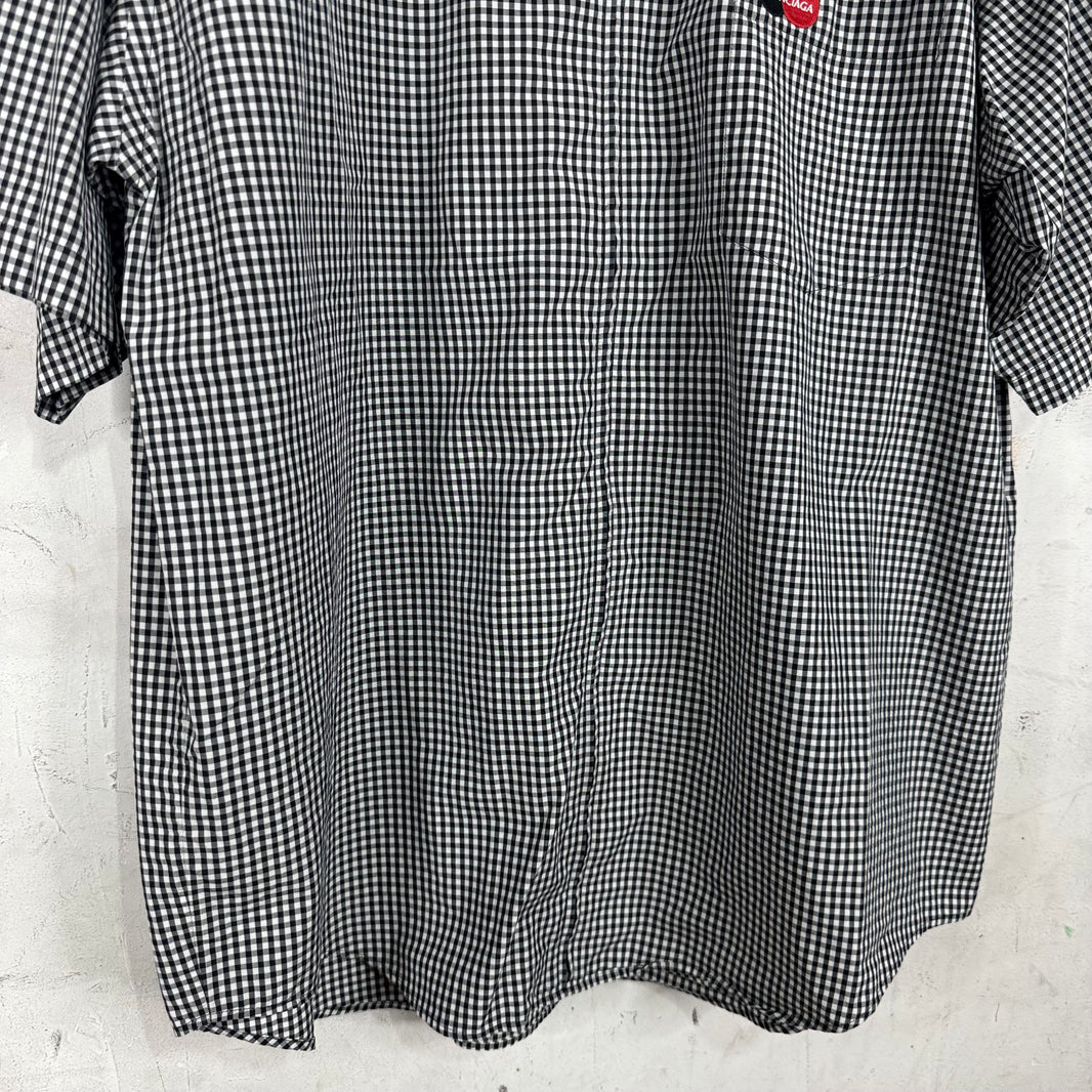 Balenciaga Checkered Mastercard Zipped S/S Shirt