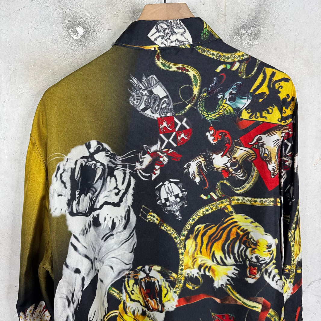 Cavalli Patterned Silk Buttoned Shirt