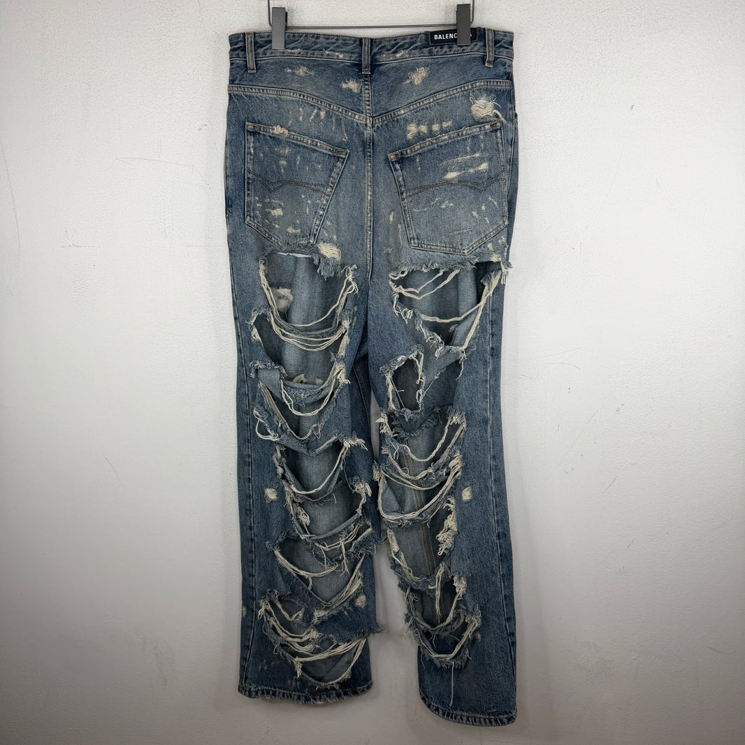 Balenciaga Mud Show Destroyed Jeans