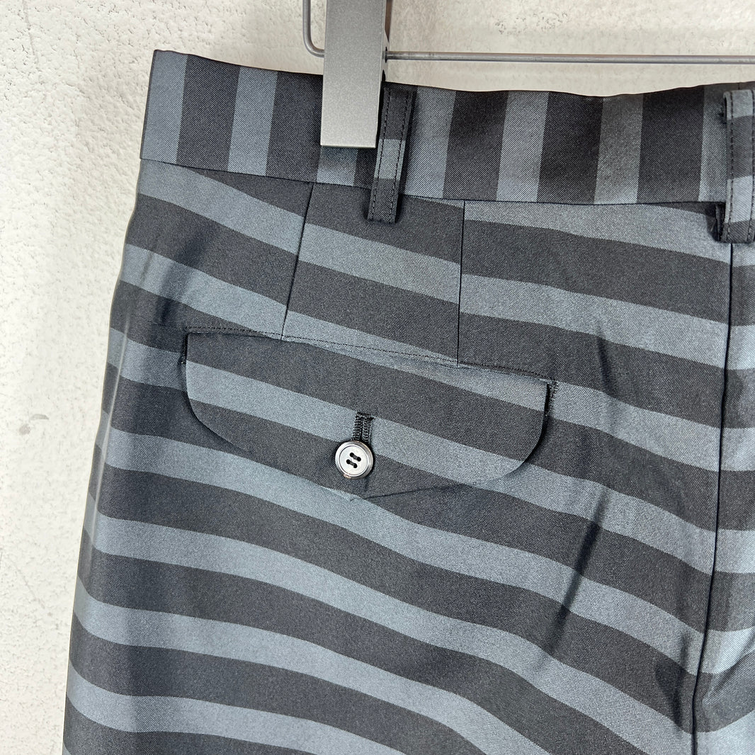 CDG Black Striped Cuff Hem Trousers