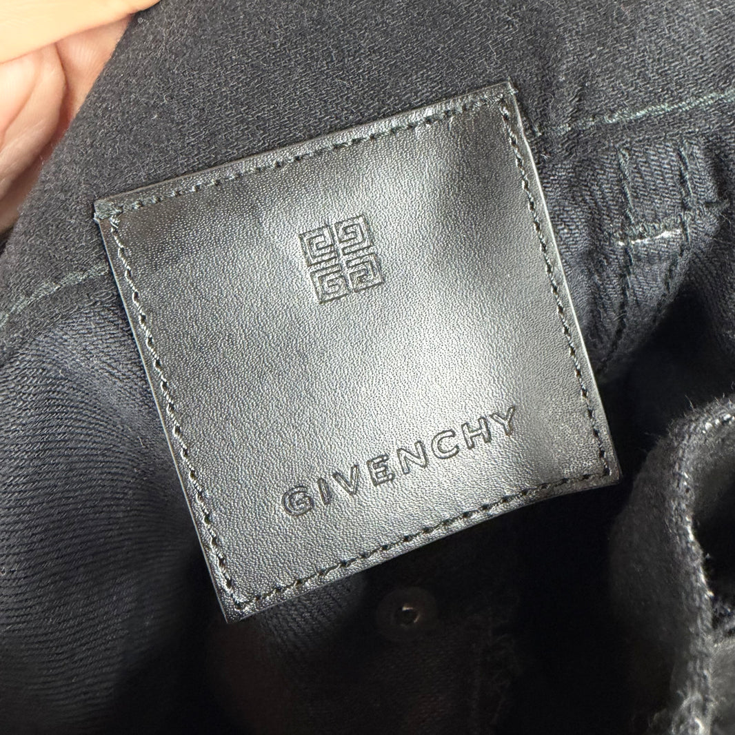 Givenchy Black Cracked Denim Jeans