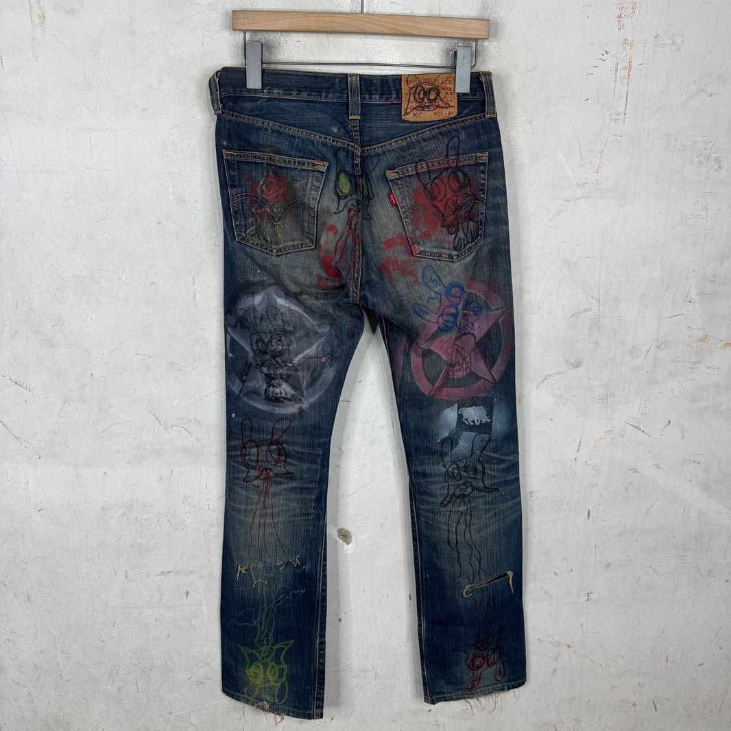 Skoloct Levis Sketched Distressed Jeans