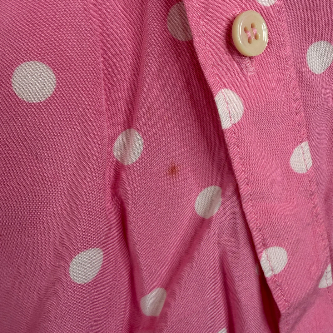 Saint Laurent Pink Polka Dot Button Up LS Shirt