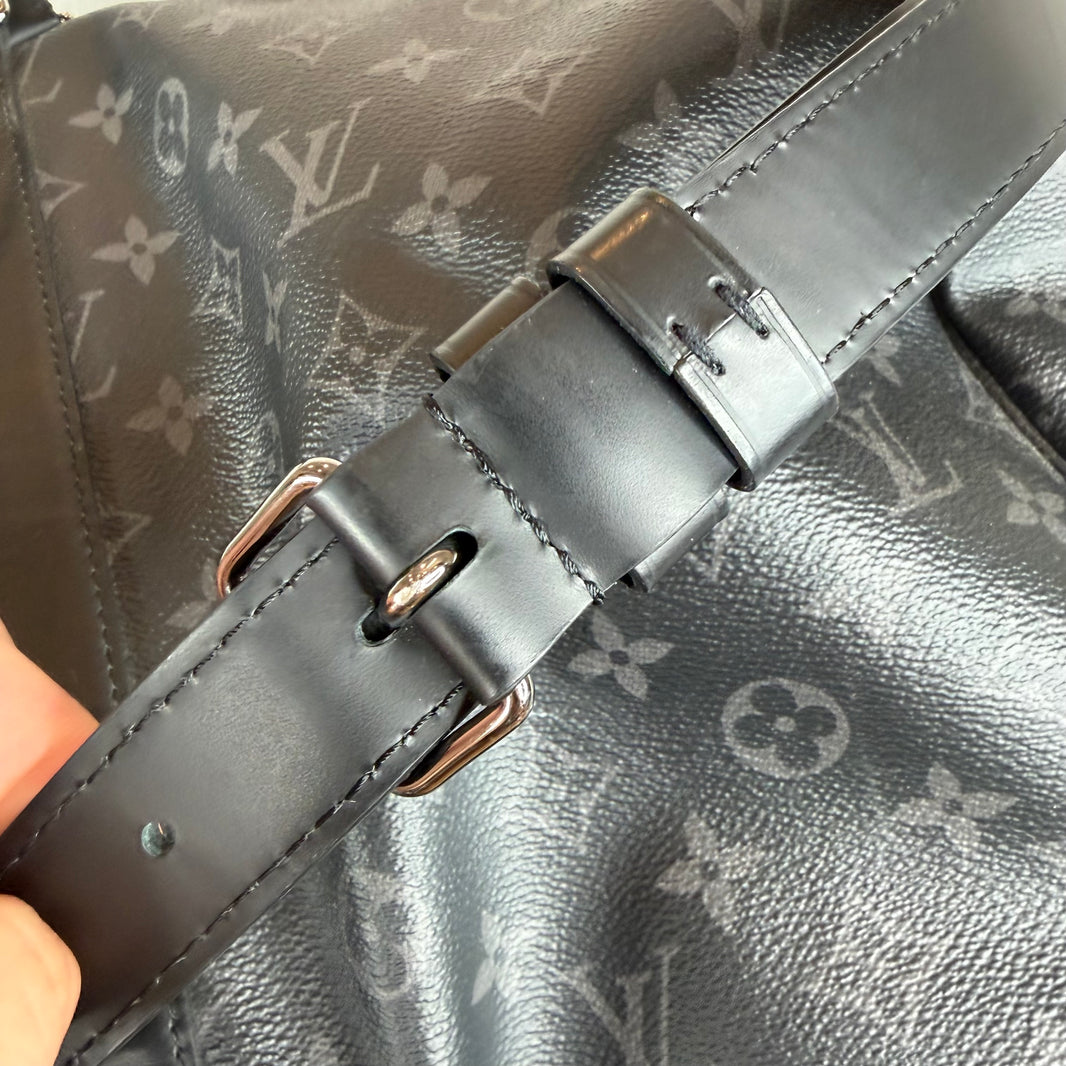 Louis Vuitton Black Monogram Keepall 55 Duffel Bag