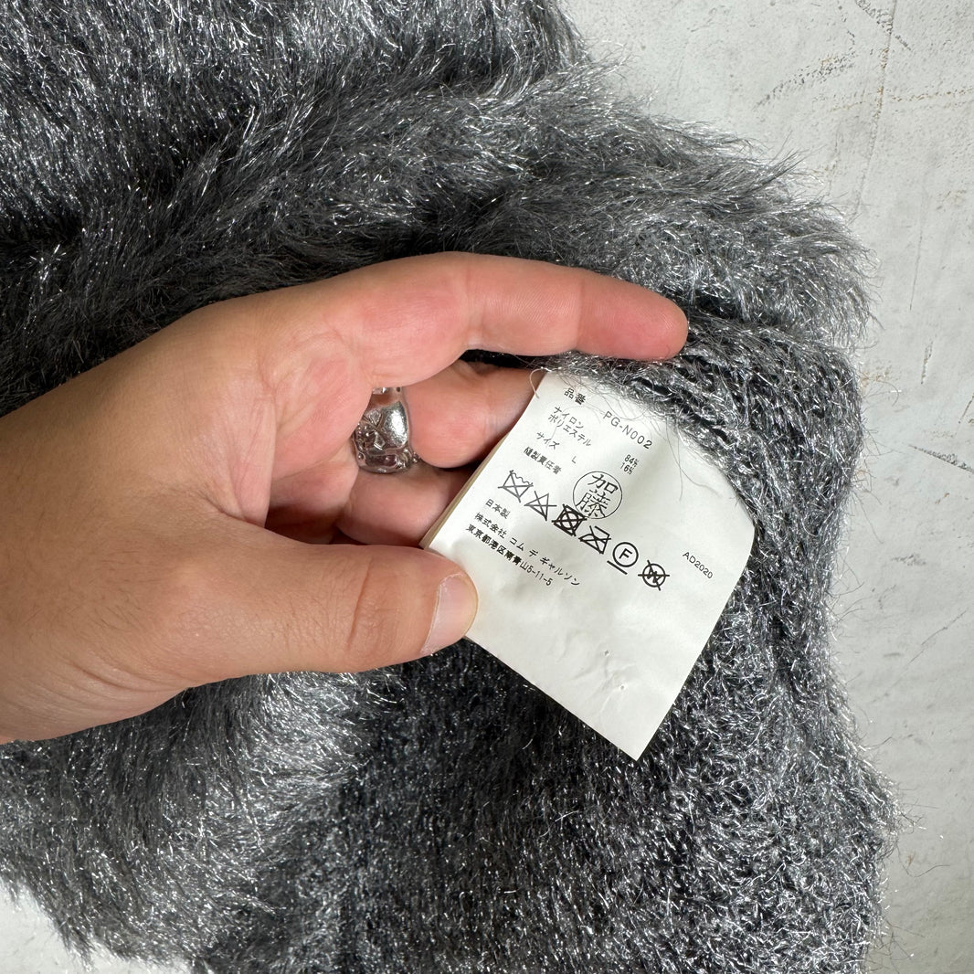 CDG Homme Plus Fuzzy Silver Sweater Vest