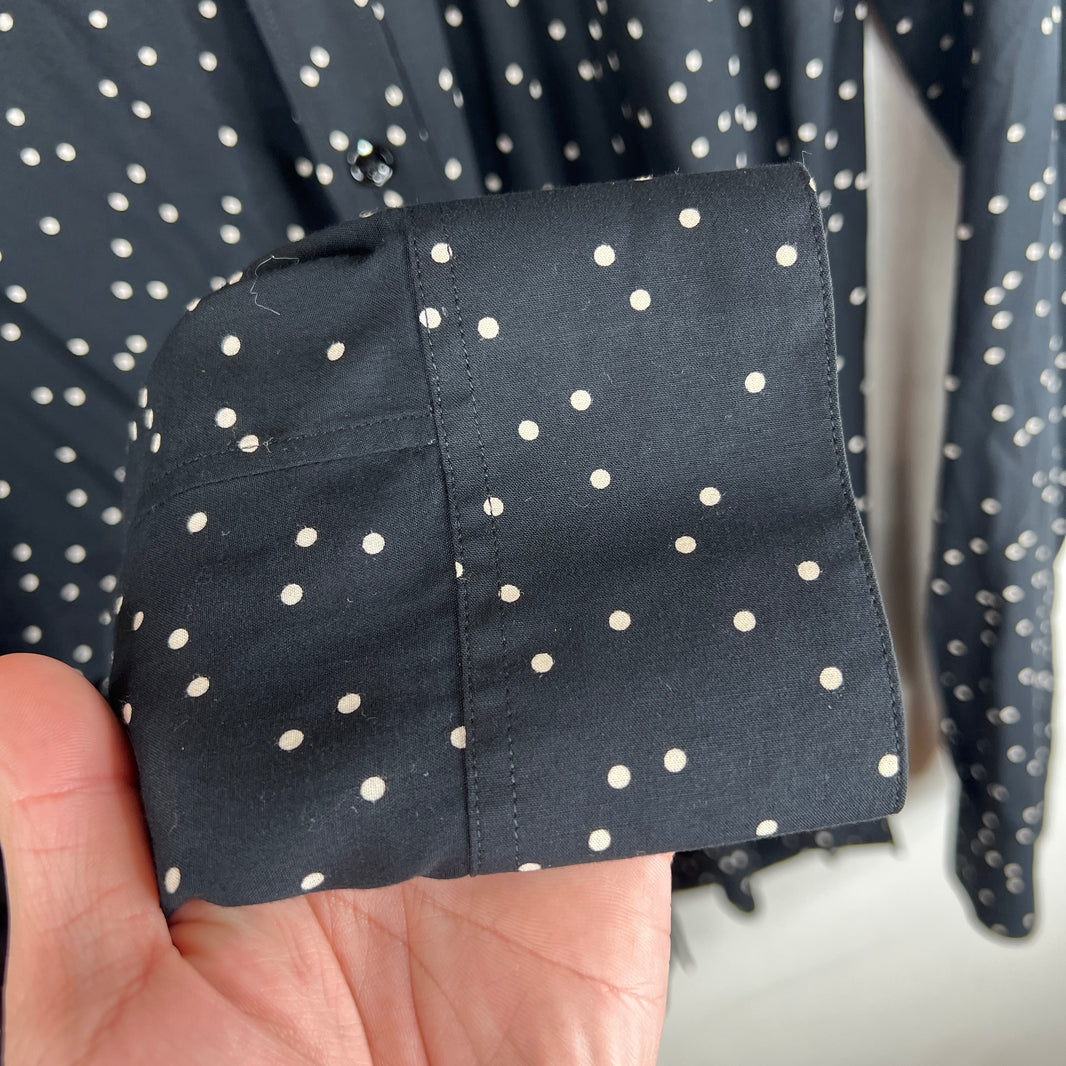 Saint Laurent Black Polka Dot Button Down Shirt