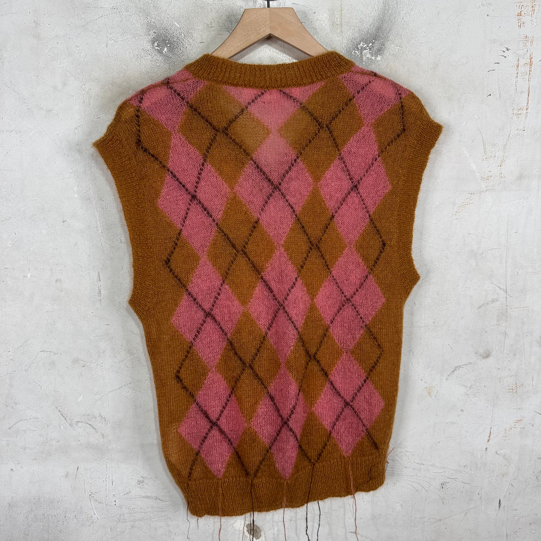 Marni Fuzzy Mohair Argyle Sweater Vest