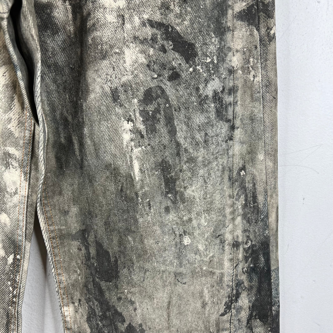 Acne Studios Paint Splatter Trompe Denim Jeans