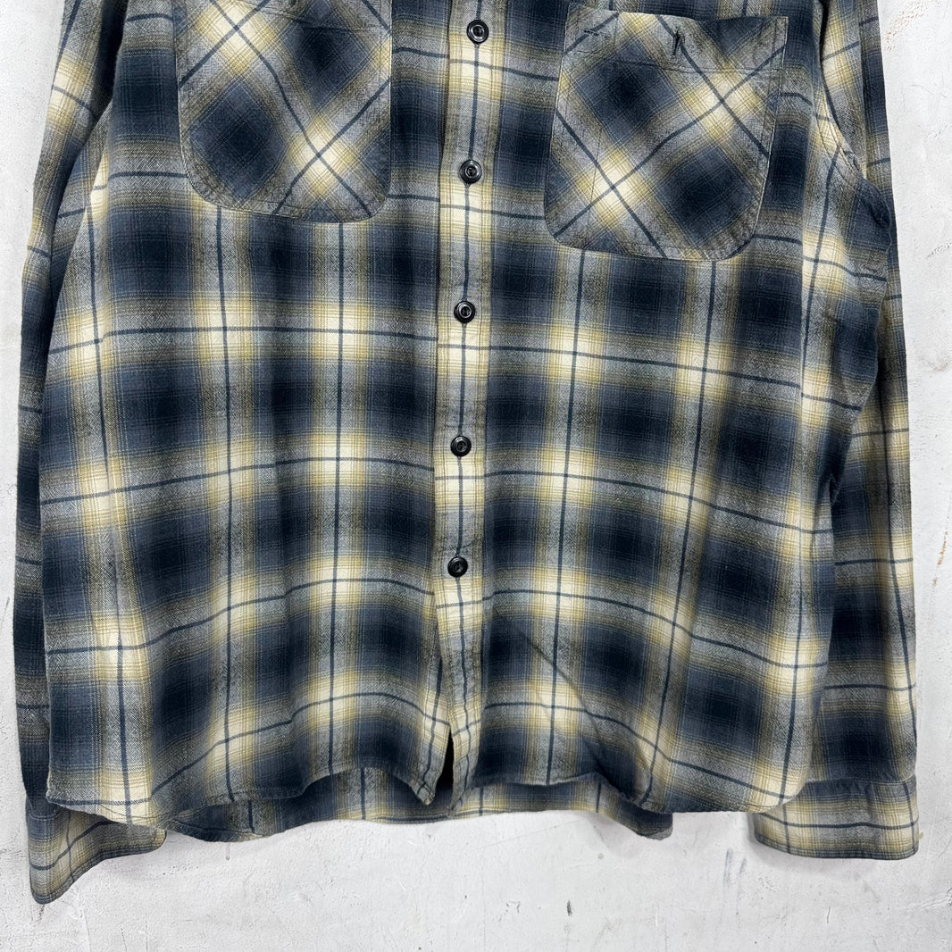 RRL Navy/Yellow Flannel Shirt