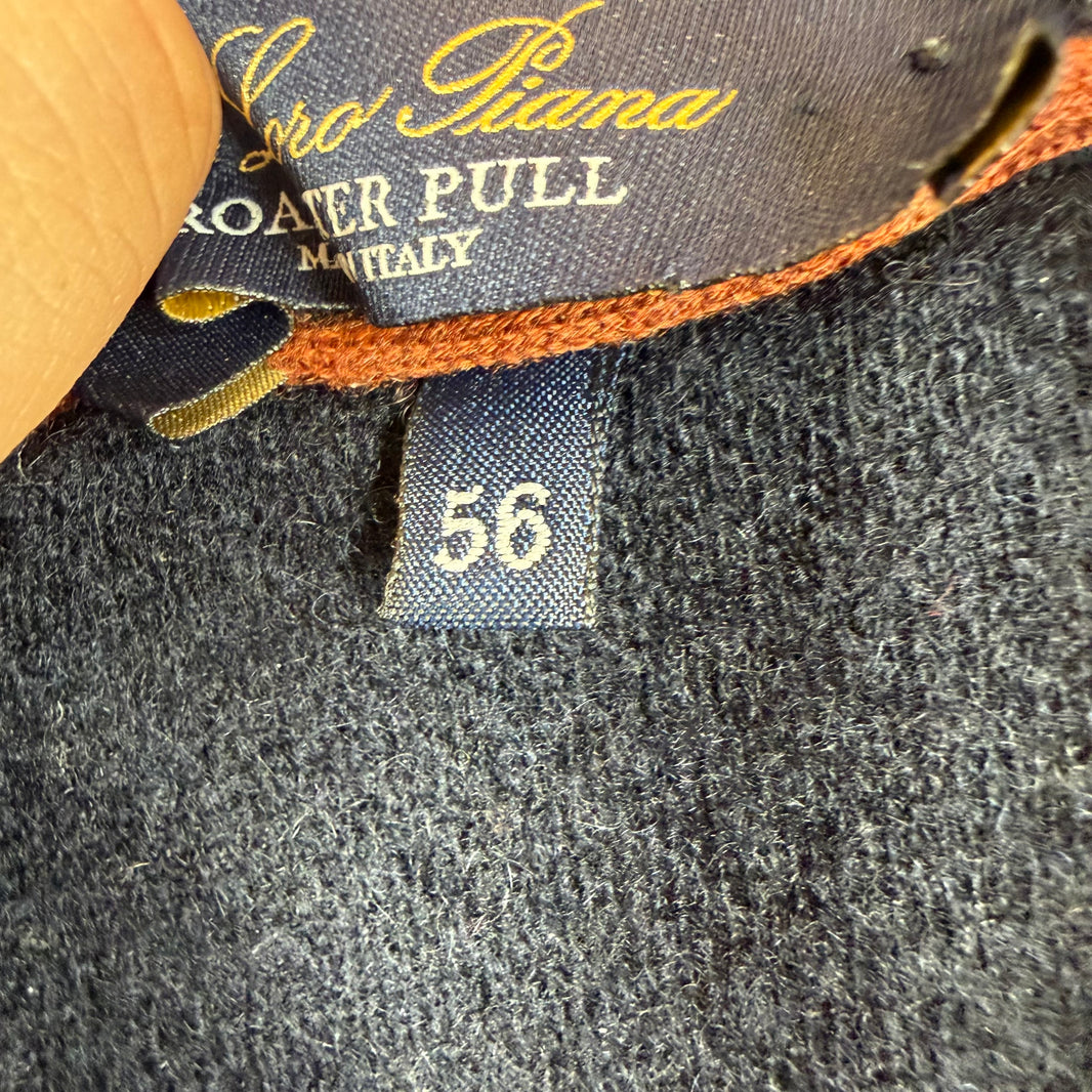 Loro Piana Navy Roadster Pull Cashmere Quarter Zip Jacket