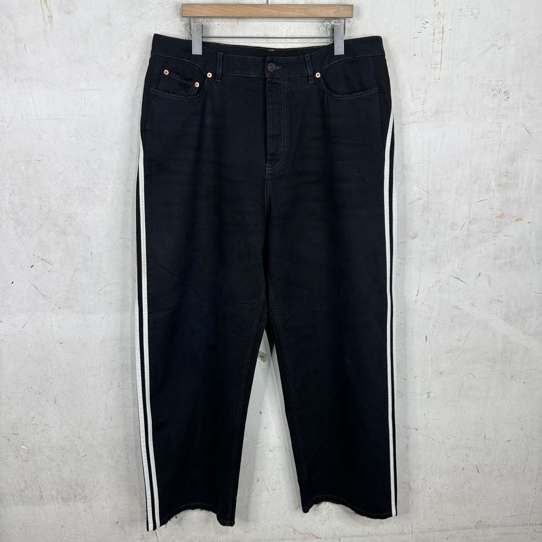 Balenciaga x Adidas Black 3 Stripe Denim