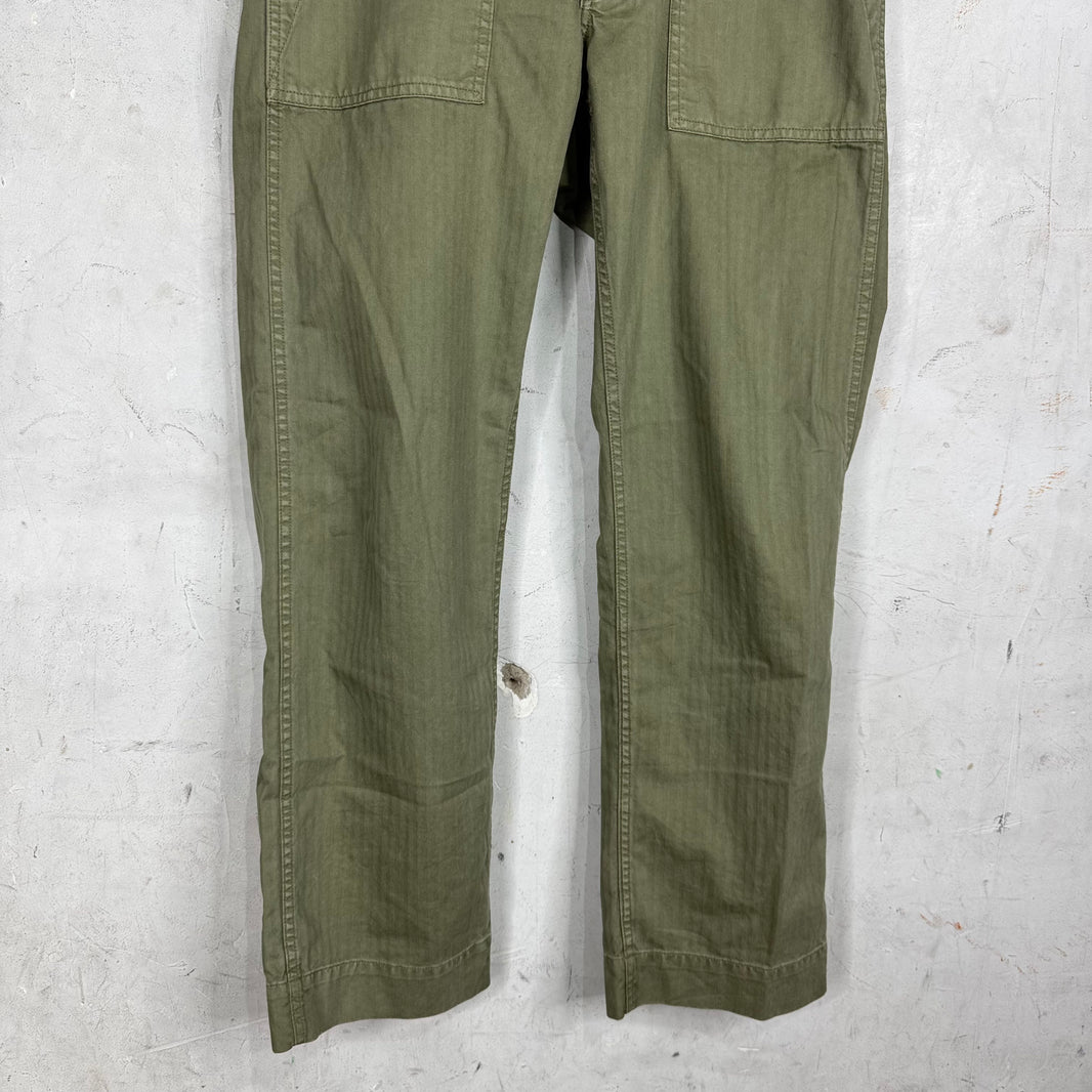 RRL Olive Herringbone Pants