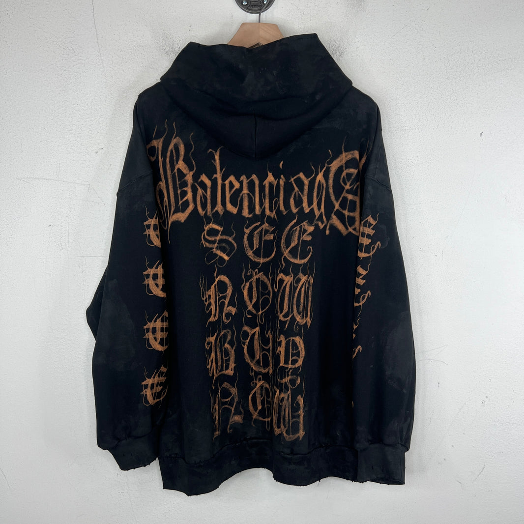 Balenciaga 3B Heavy Metal Logo Zip Hoodie