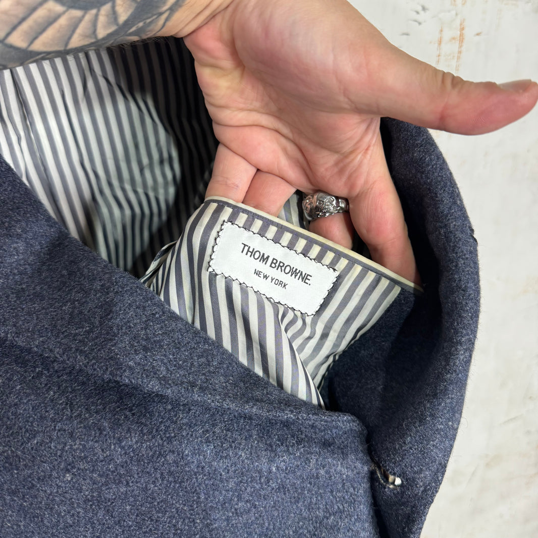 Thom Browne Navy Wool Striped Liner Blazer