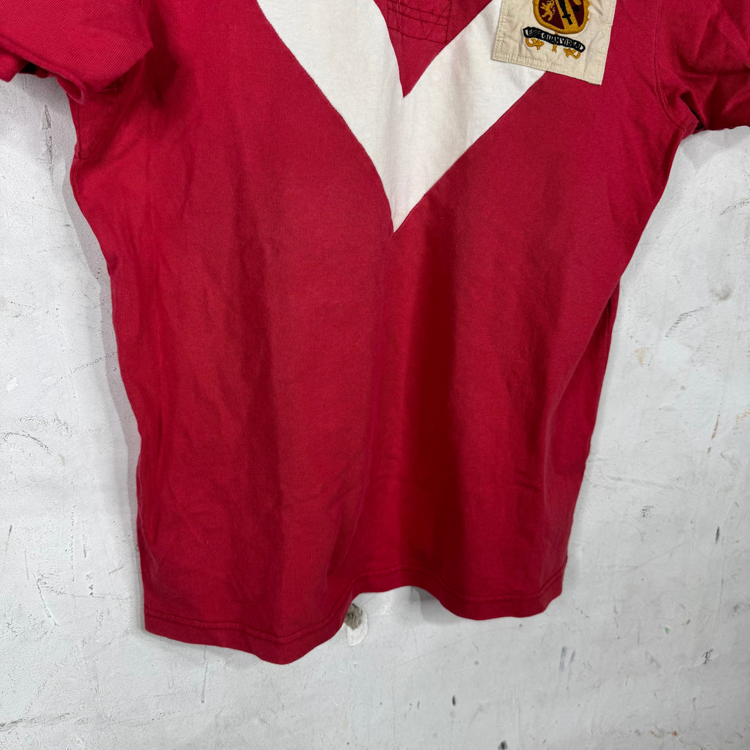 Ralph Lauren Red Rugby White V Crest Patch Polo