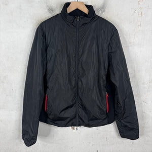 Prada Wool Lined Red Zipper Nylon Jacket