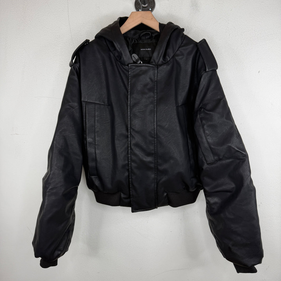 Entire Studios Faux Leather Bomber Jacket